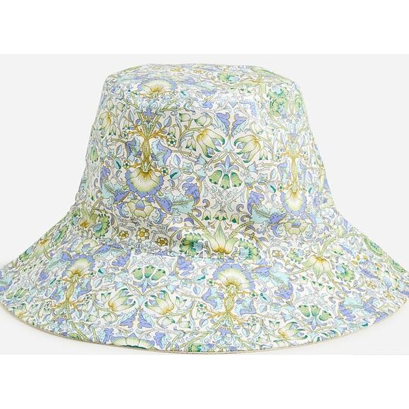 J. Crew Accessories - J Crew Bucket Hat in Liberty Floral Fabric - Blue, Green | Womens Small, NEW
